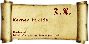 Kerner Miklós névjegykártya